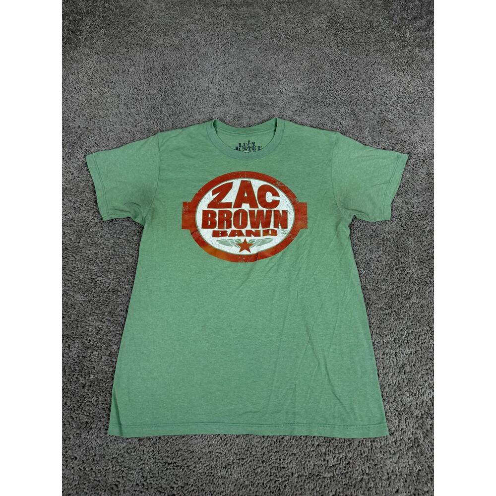 Zac Brown Band Lucy Justice Goods Shirt Mens Small Green Tour Graphic Tee